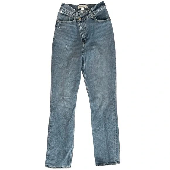 Abercrombie & Fitch Curve Love Ultra High Rise 90s Straight Criss Cross Waist - Picture 2 of 5